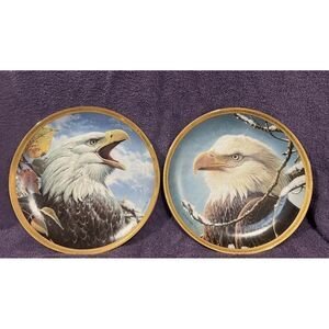 COLLECTIBLE HAMILTON PLATES AMERICAN EAGLE "IN BOLD DEFIANCE" 1993 & 1992 9 1/4"
